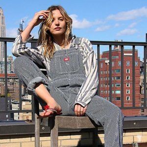 Dickies Hickory Stripe Denim Overalls - XS - As sold on Dolls Kill / Free People